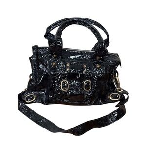Carla‎ Mancini Patient leather Shoulder Bag Purse black